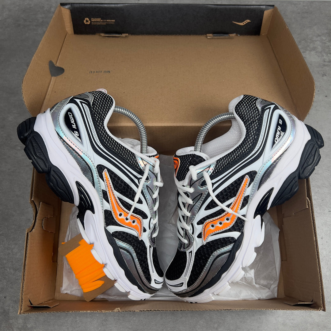 SAUCONY PROGRID OMNI 9 SPEED SHADES WHITE BLACK ORANGE