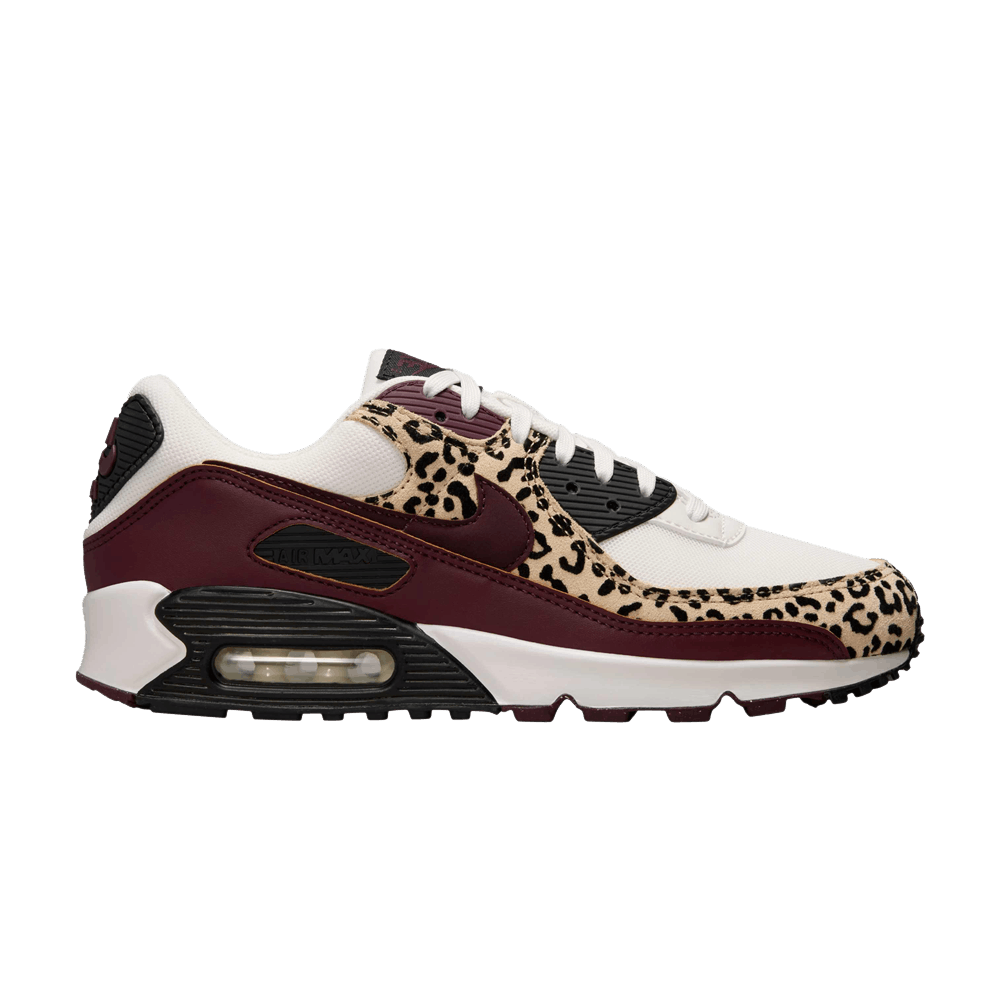 NIKE AIR MAX 90 LEOPARD BURGUNDY (WOMEN&
