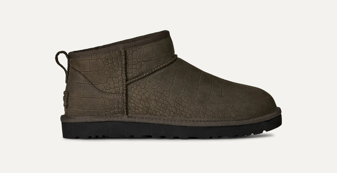UGG CLASSIC ULTRA MINI EMBOSSED BOOT GREY