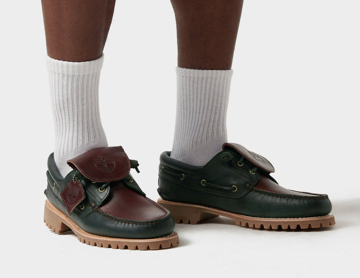 TIMBERLAND AUTHENTIC 3-EYE LUG BOAT SHOE BROWN