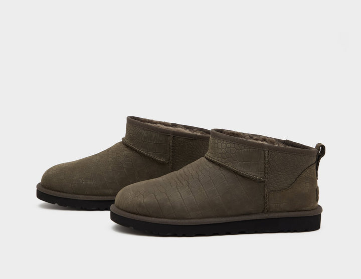 UGG CLASSIC ULTRA MINI EMBOSSED BOOT GREY