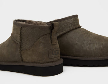 UGG CLASSIC ULTRA MINI EMBOSSED BOOT GREY — Stock