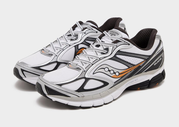 SAUCONY PROGRID GUIDE 7 WHITE SILVER ORANGE
