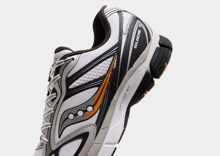 SAUCONY PROGRID GUIDE 7 WHITE SILVER ORANGE