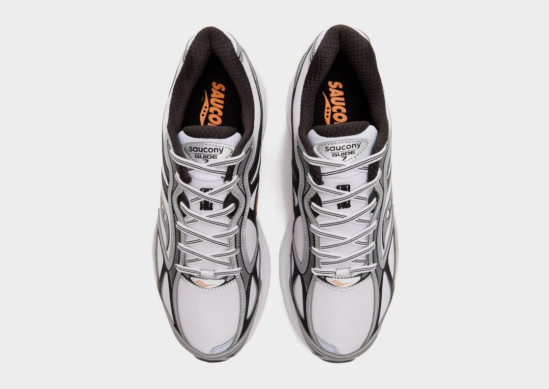 SAUCONY PROGRID GUIDE 7 WHITE SILVER ORANGE