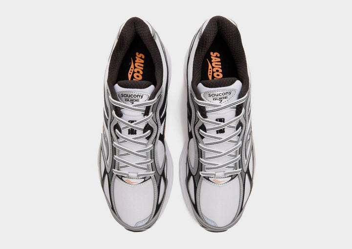 SAUCONY PROGRID GUIDE 7 WHITE SILVER ORANGE