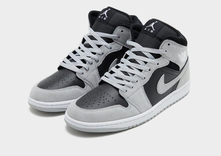 JORDAN AIR 1 MID WHITE BLACK LIGHT SMOKE