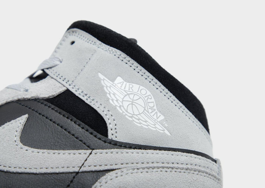 JORDAN AIR 1 MID WHITE BLACK LIGHT SMOKE