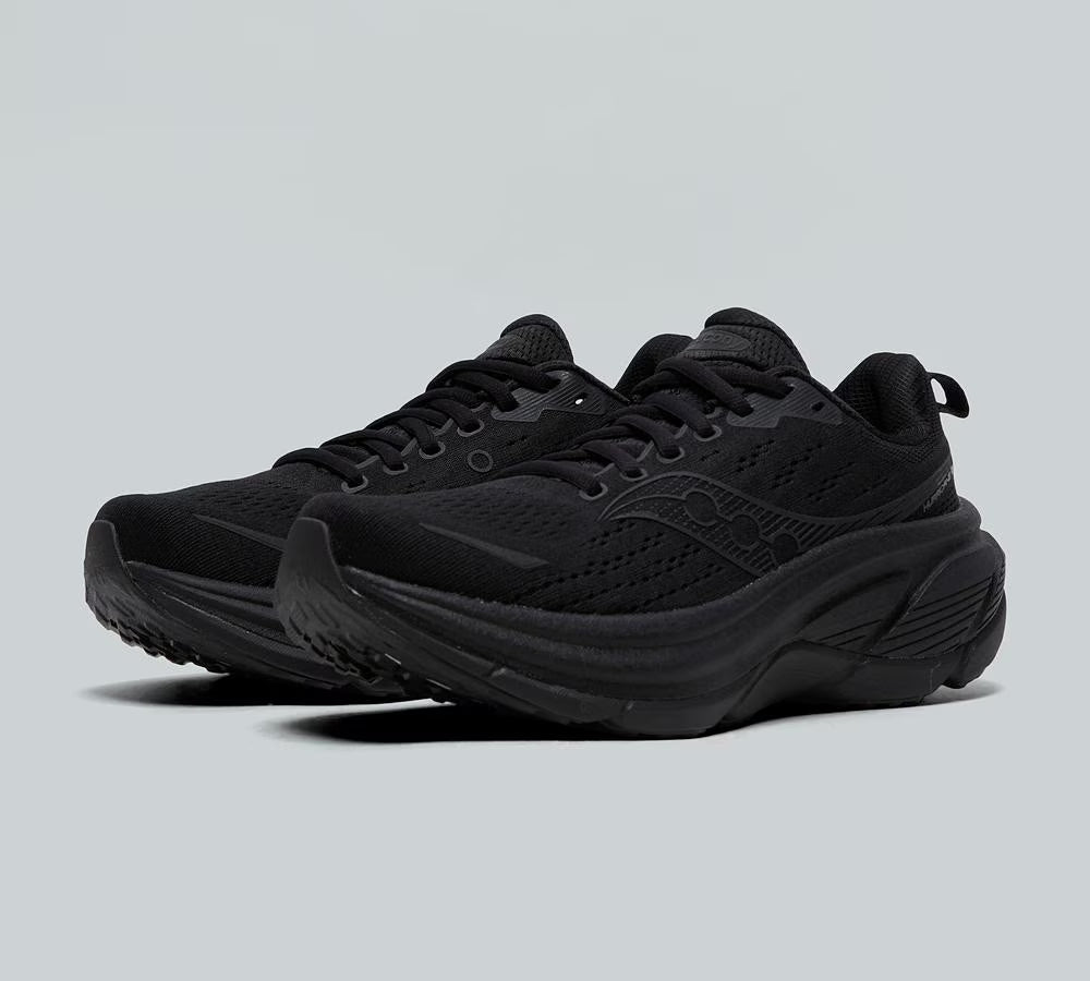 SAUCONY WOMENS HURRICANE 25 RUNNING TRAINER TRIPLE BLACK
