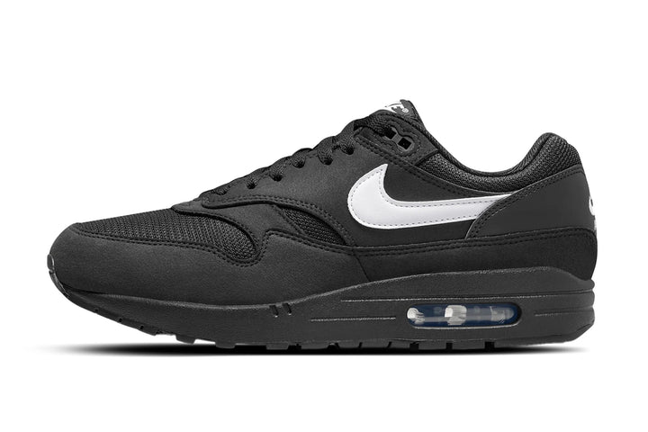 NIKE AIR MAX 1 BLACK WHITE SWOOSH