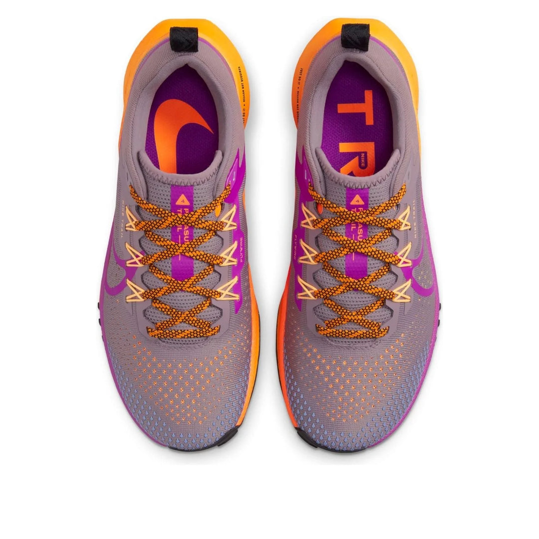 NIKE REACT PEGASUS TRAIL 4 PURPLE SMOKE TOTAL ORANGE PEACH CREAM VIVID PURPLE W