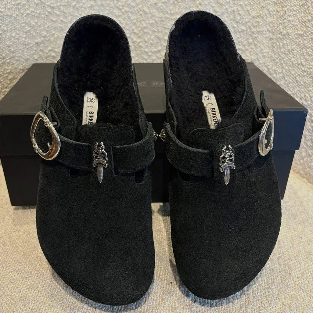 CHROMEHEARTS CHROME HEARTS BIRKENSTOCKS BLACK