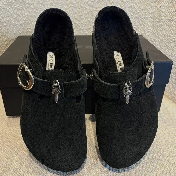 CHROMEHEARTS CHROME HEARTS BIRKENSTOCKS BLACK