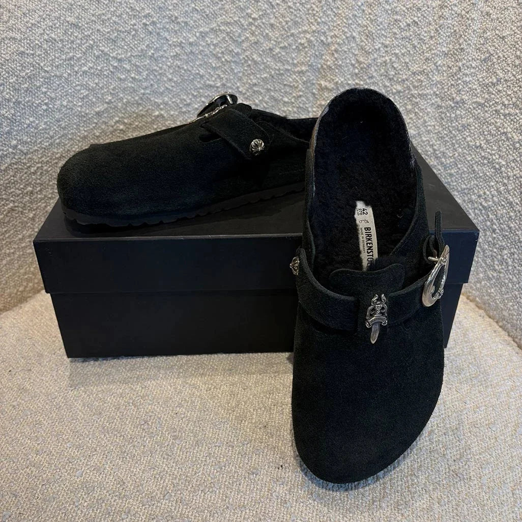 CHROMEHEARTS CHROME HEARTS BIRKENSTOCKS BLACK