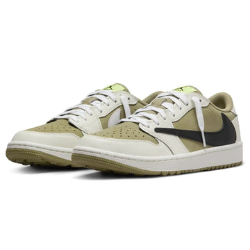 AIR JORDAN 1 LOW GOLF X TRAVIS SCOTT 'NEUTRAL OLIVE' WHITE — Stock