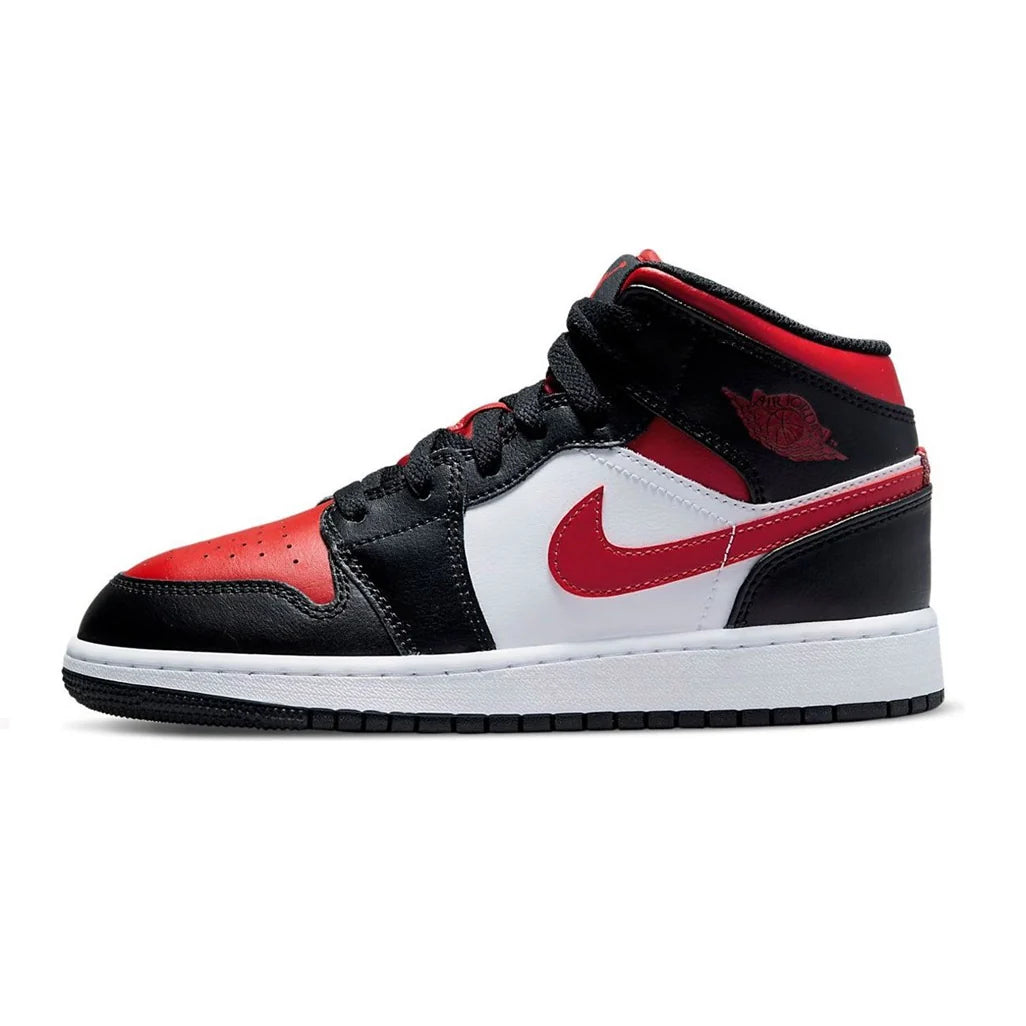 JORDAN AIR JORDAN 1 MID BLACK FIRE RED GS