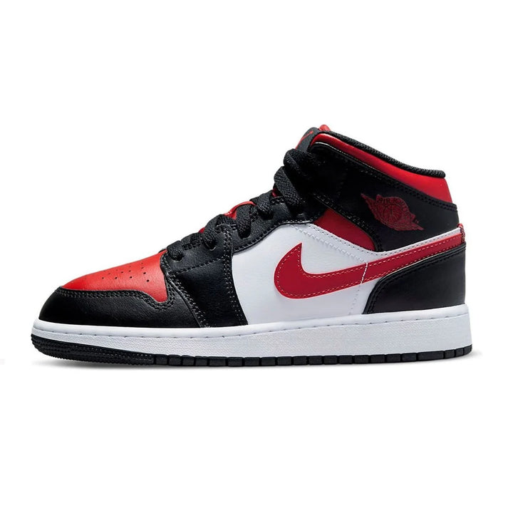 JORDAN AIR JORDAN 1 MID BLACK FIRE RED GS