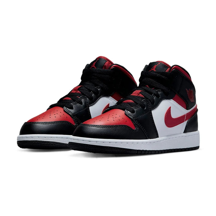 JORDAN AIR JORDAN 1 MID BLACK FIRE RED GS