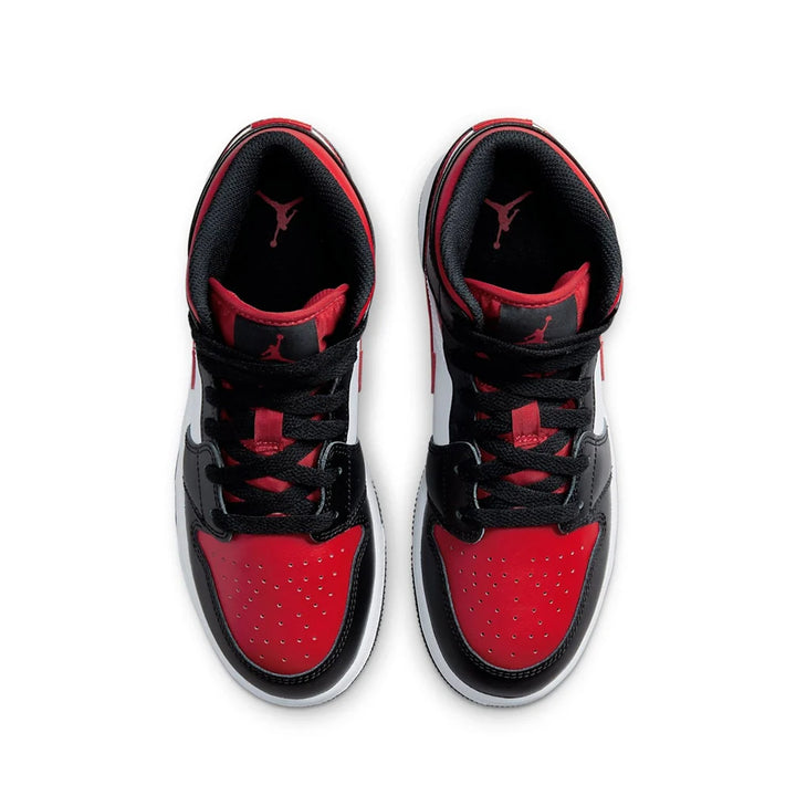 JORDAN AIR JORDAN 1 MID BLACK FIRE RED GS