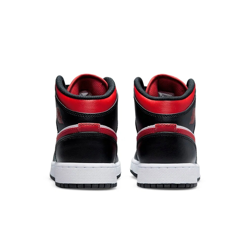 JORDAN AIR JORDAN 1 MID BLACK FIRE RED GS