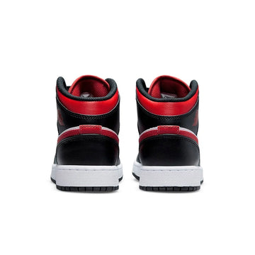 JORDAN AIR JORDAN 1 MID BLACK FIRE RED GS — Stock