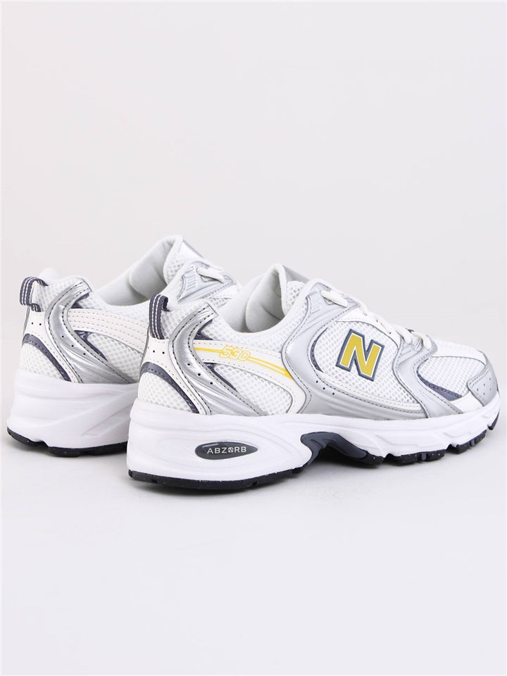 NEW BALANCE 530 SILVER METALLIC WITH SEA SALT AND APOLLO GOLD
