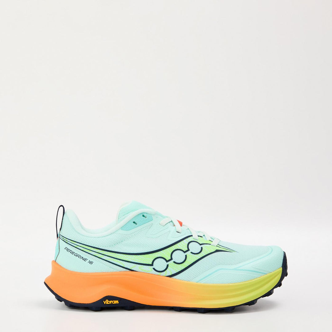 SAUCONY PEREGRINE 16 OFF-ROAD TRAIL RUNNING AQUA CITRON