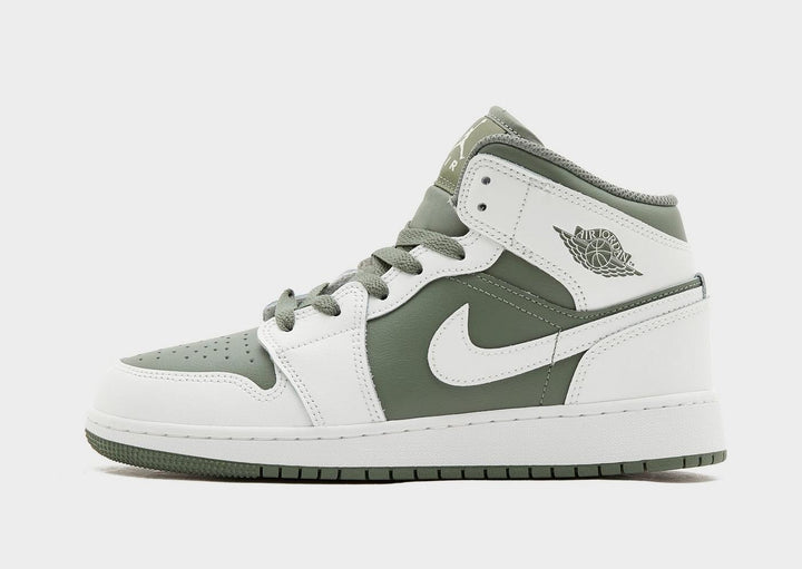 JORDAN AIR 1 MID WHITE GREEN GS