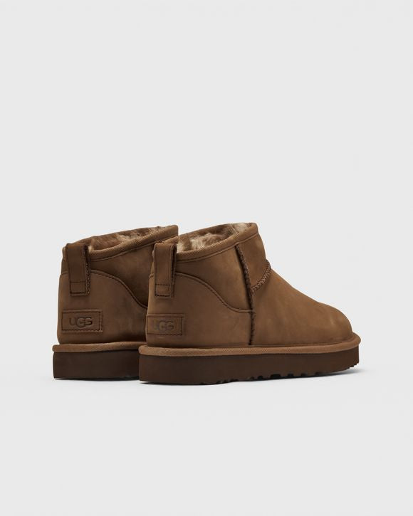 UGG WMNS CLASSIC ULTRA MINI NUBUCK DARK CHESTNUT