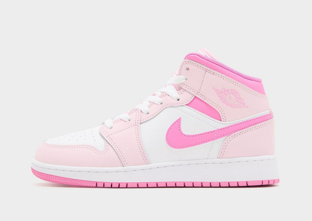 JORDAN AIR 1 MID WHITE PINK GS