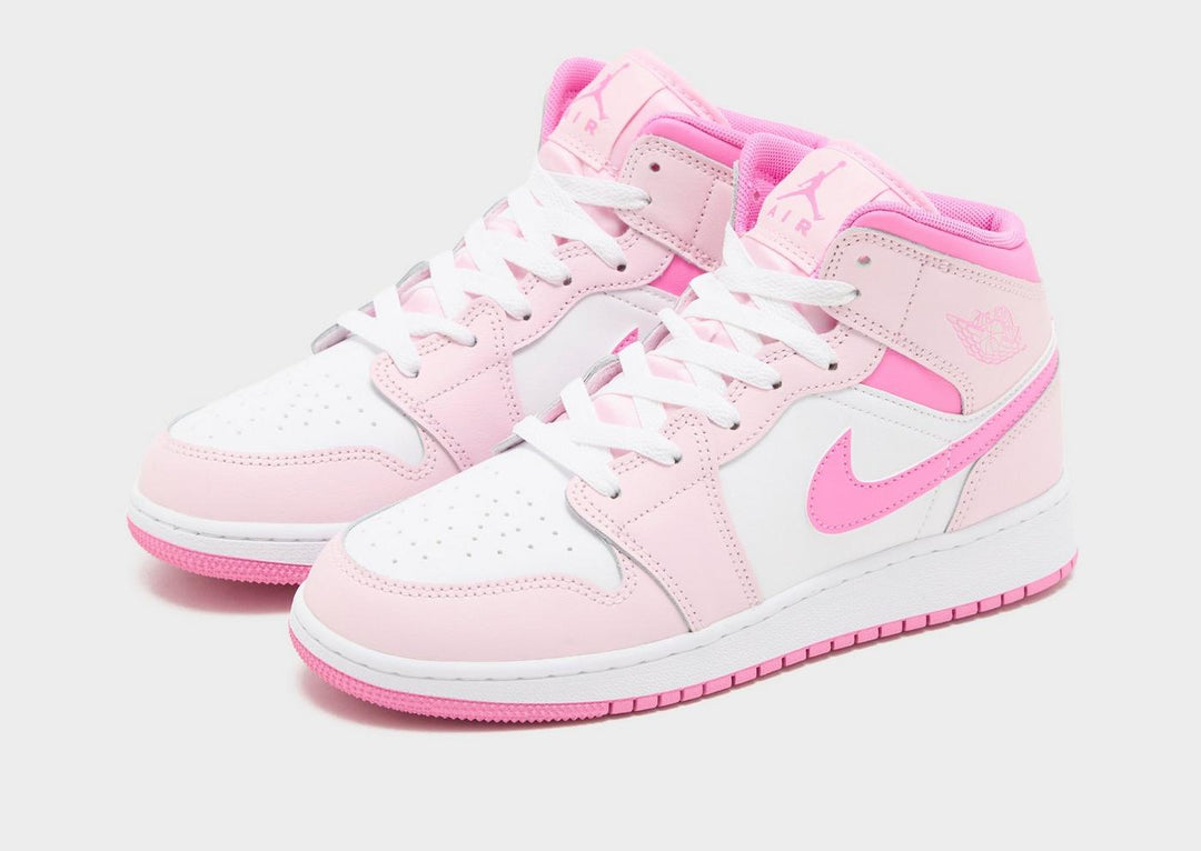JORDAN AIR 1 MID WHITE PINK GS
