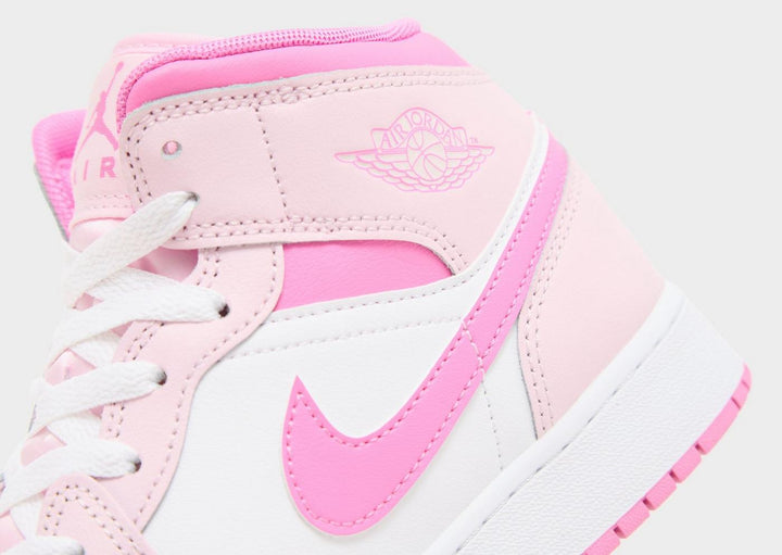 JORDAN AIR 1 MID WHITE PINK GS