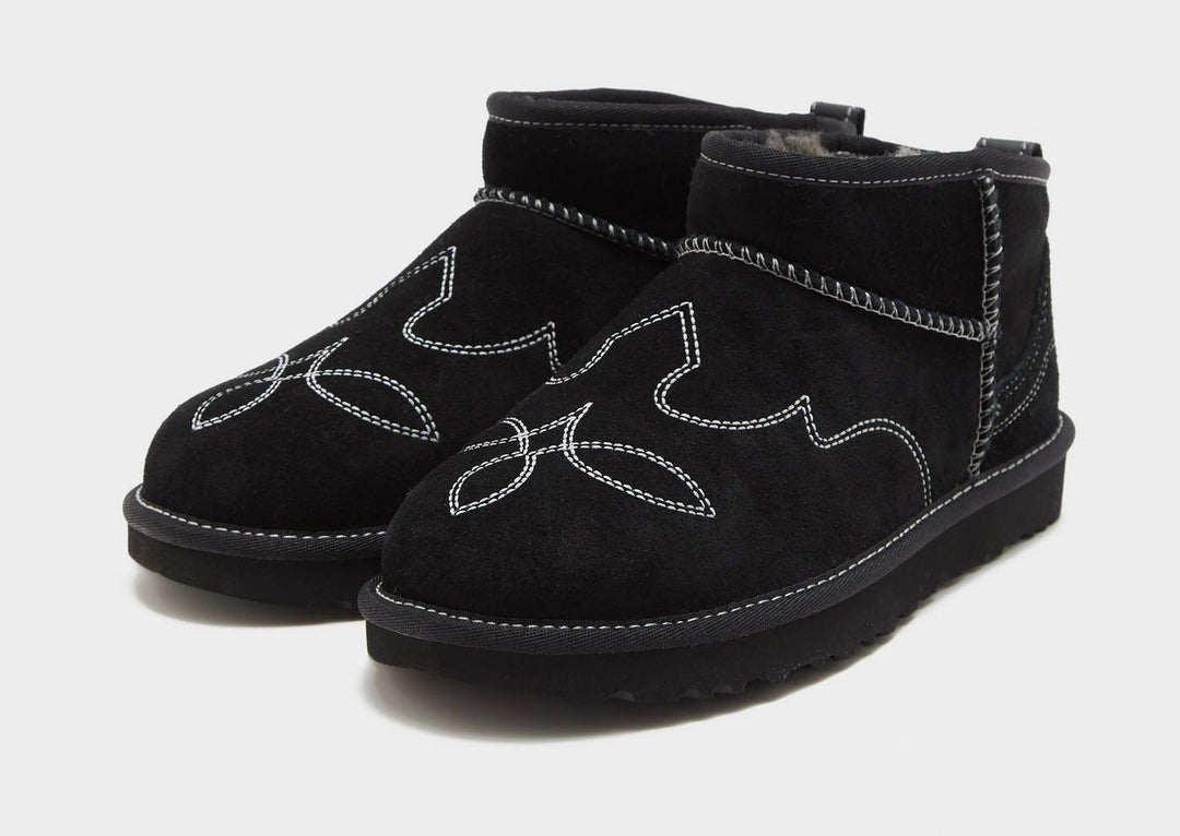UGG CLASSIC ULTRA MINI WESTERN BOOT WOMEN'S BLACK