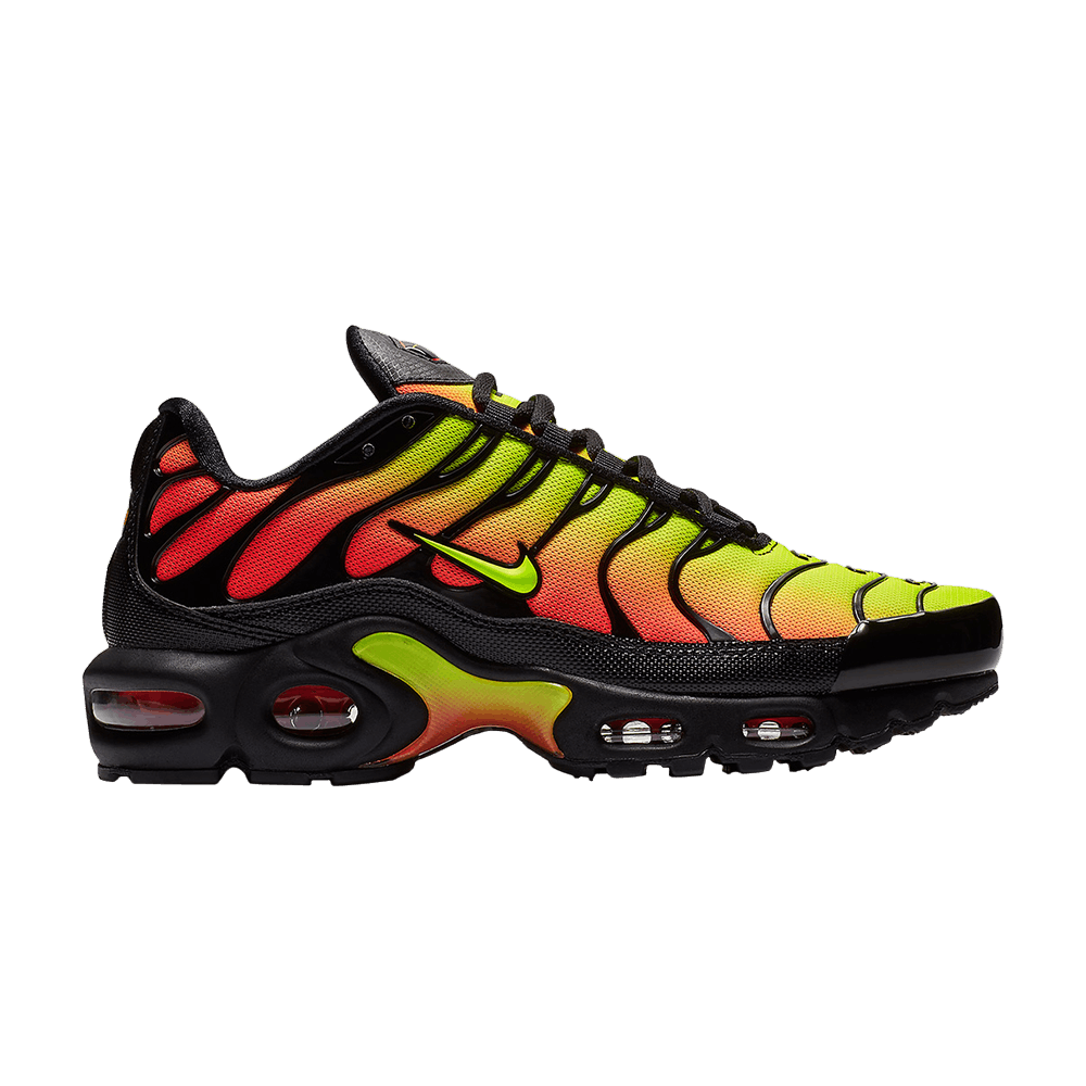 NIKE AIR MAX PLUS BLACK VOLT SOLAR RED (WOMEN&