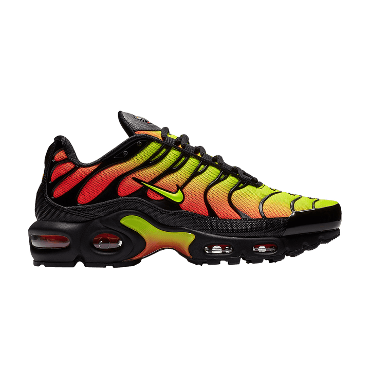 NIKE AIR MAX PLUS BLACK VOLT SOLAR RED (WOMEN&