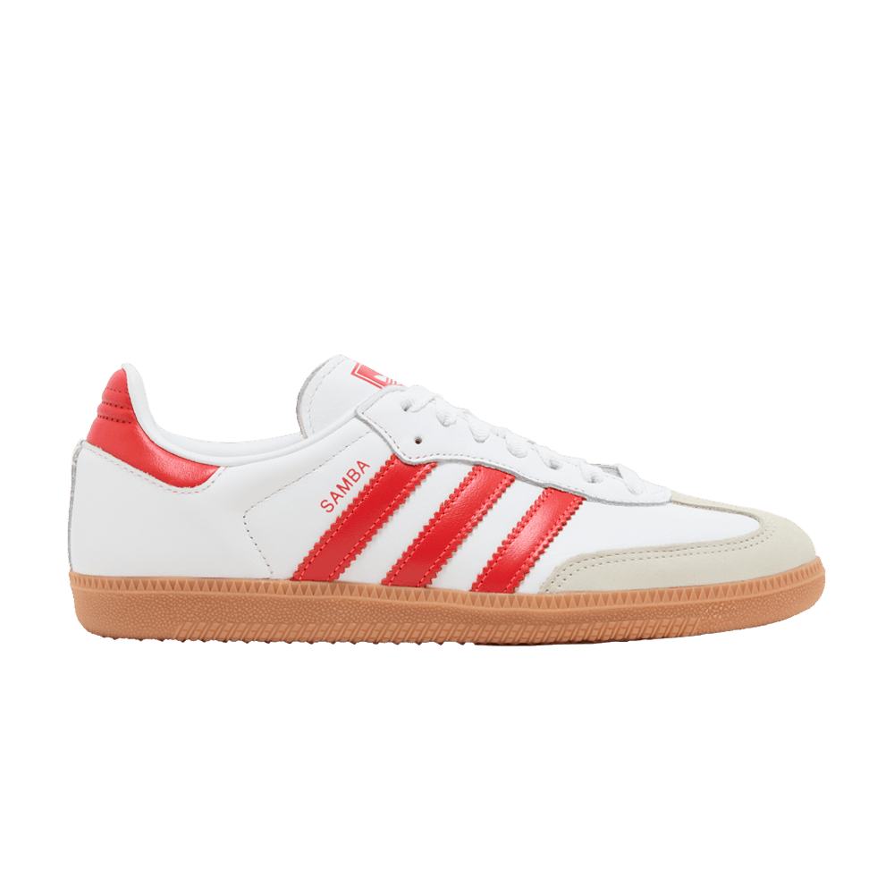 ADIDAS SAMBA OG WHITE SOLAR RED GUM (WOMEN&