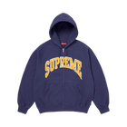 SUPREME CRACKED RAGLAN ZIP UP HOODED SWEATSHIRT 'WASHED NAVY'