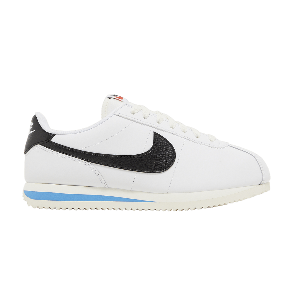 NIKE CORTEZ WHITE BLACK LIGHT PHOTO BLUE (WOMEN&