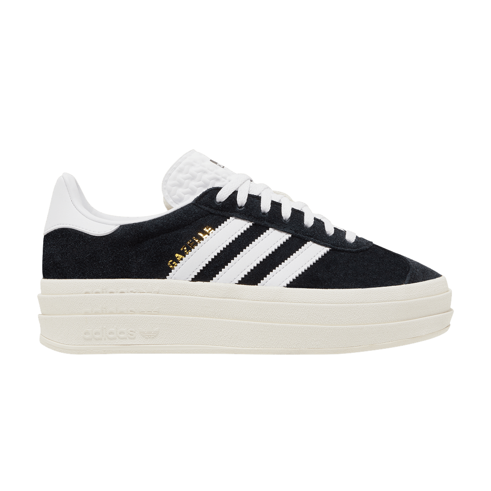 ADIDAS GAZELLE BOLD CORE BLACK WHITE (WOMEN&