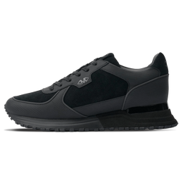 MALLET BOUNDARY MEN'S BLACK RIPPLE LEATHER TRAINERS