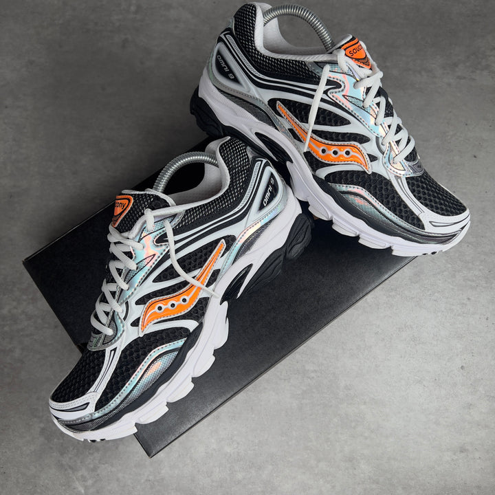SAUCONY PROGRID OMNI 9 SPEED SHADES WHITE BLACK ORANGE