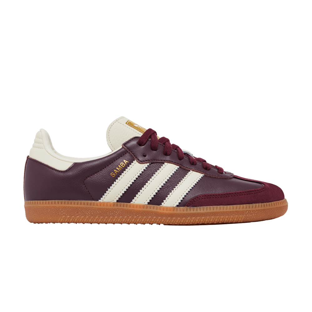 ADIDAS SAMBA OG MAROON GOLD METALLIC (WOMEN&