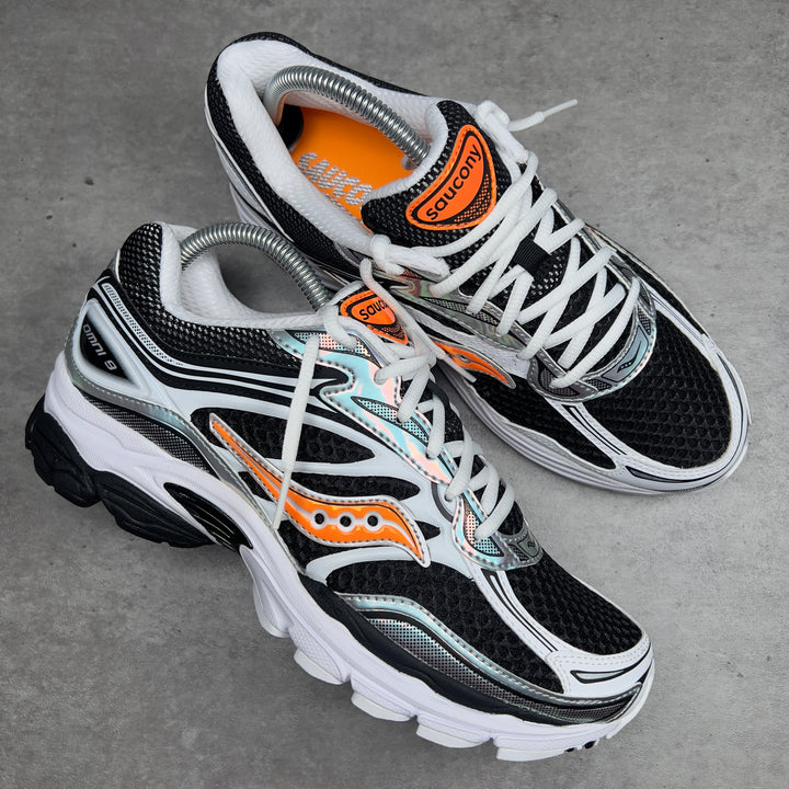 SAUCONY PROGRID OMNI 9 SPEED SHADES WHITE BLACK ORANGE