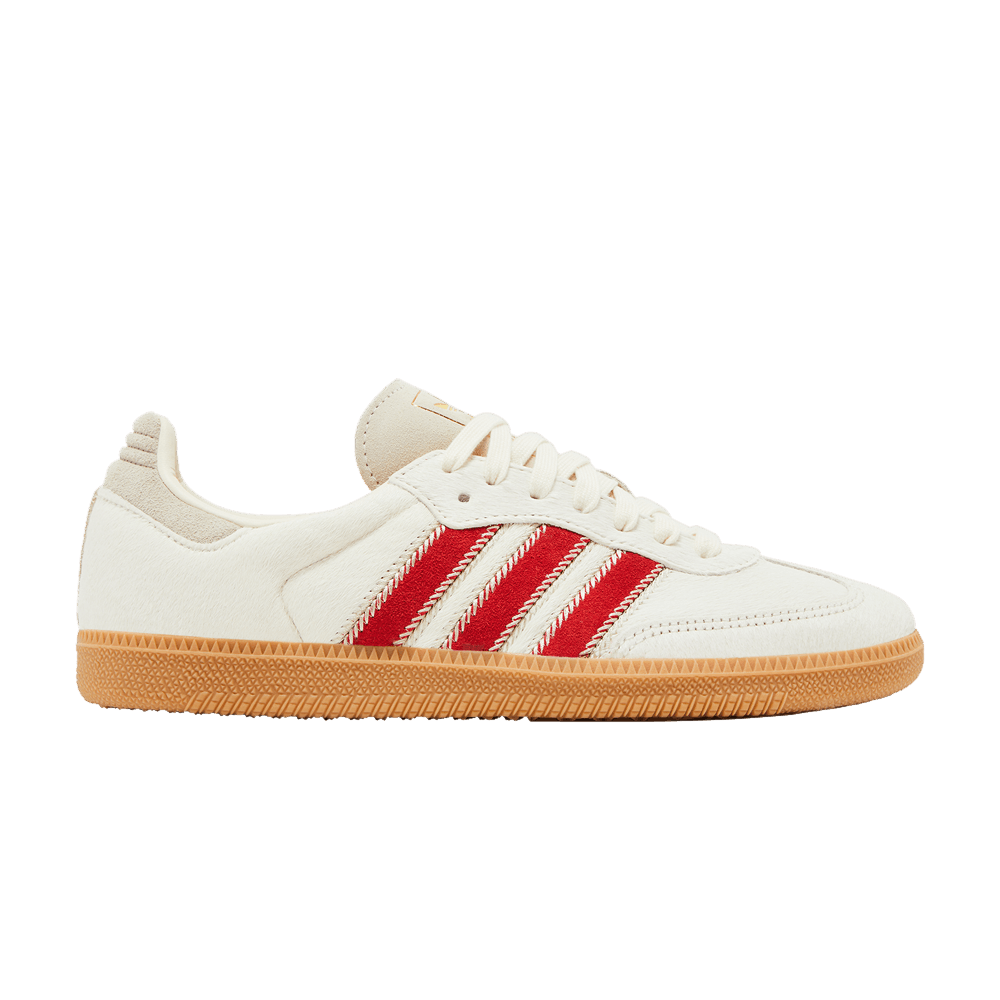 ADIDAS SAMBA OG PONY HAIR WONDER BEIGE BETTER SCARLET (WOMEN&