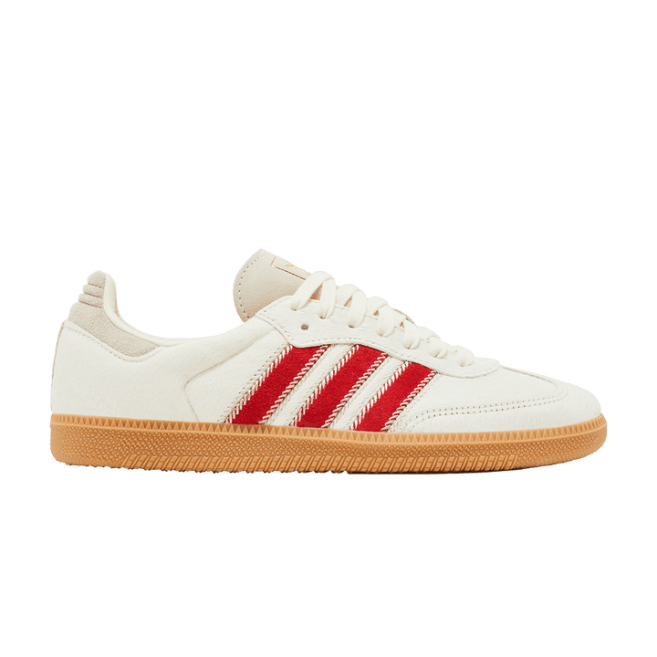ADIDAS SAMBA OG PONY HAIR WONDER BEIGE BETTER SCARLET (WOMEN&