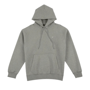 NIKE SOLO SWOOSH PULLOVER HOODIE 'DARK GREY HEATHER/LIGHT SMOKE GREY/WHITE' — Stock