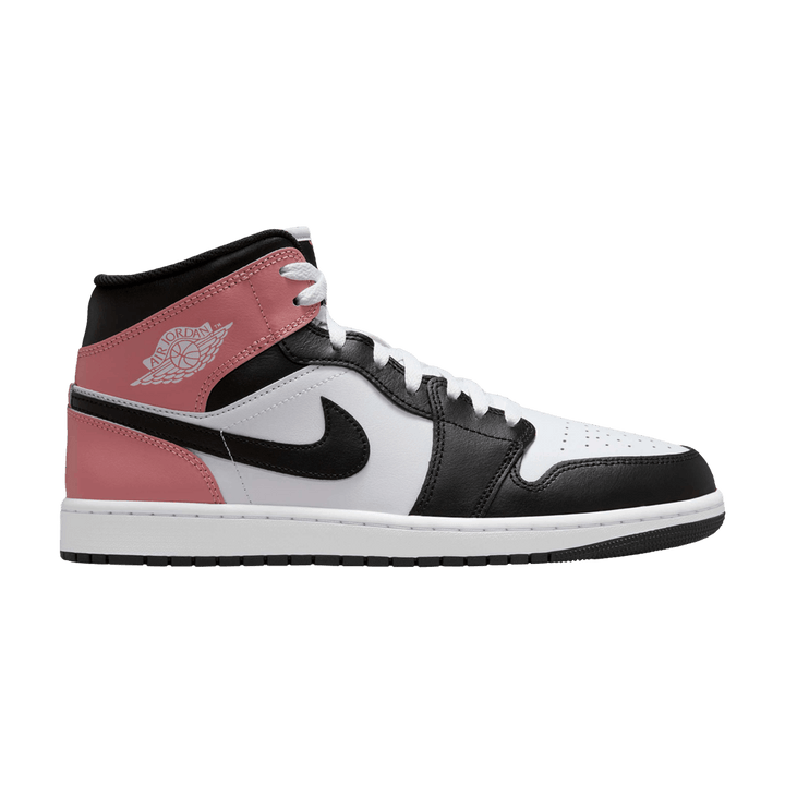JORDAN 1 MID WHITE RUST PINK BLACK