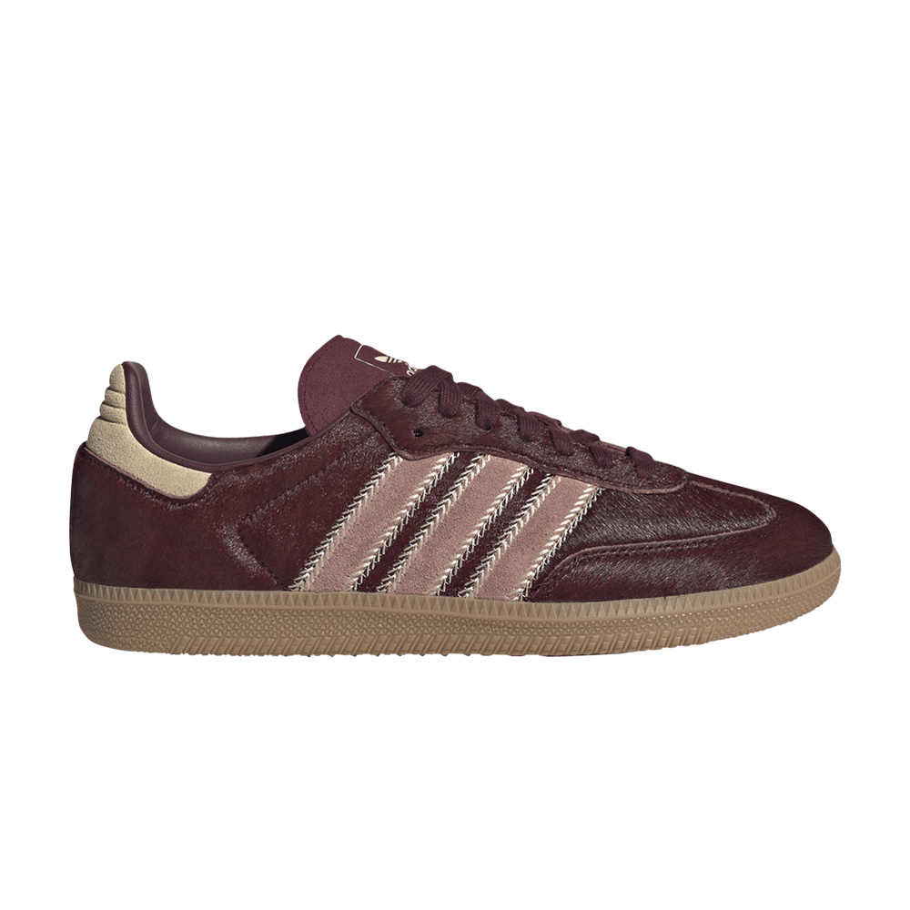 ADIDAS SAMBA OG MAROON SAND STRATA PONY (WOMEN&