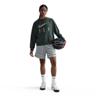 NIKE SWOOSH FLY WOMEN'S DRI-FIT FRENCH TERRY CREW-NECK BASKETBALL SWEATSHIRT VINTAGE GREEN/JADE HORIZON/WHITE