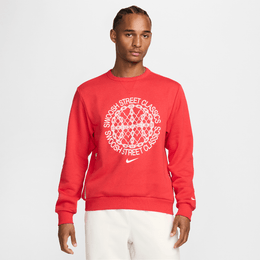 NIKE STANDARD ISSUE MEN'S DRI-FIT BASKETBALL CREW-NECK SWEATSHIRT UNIVERSITY RED/HEATHER/PALE IVORY